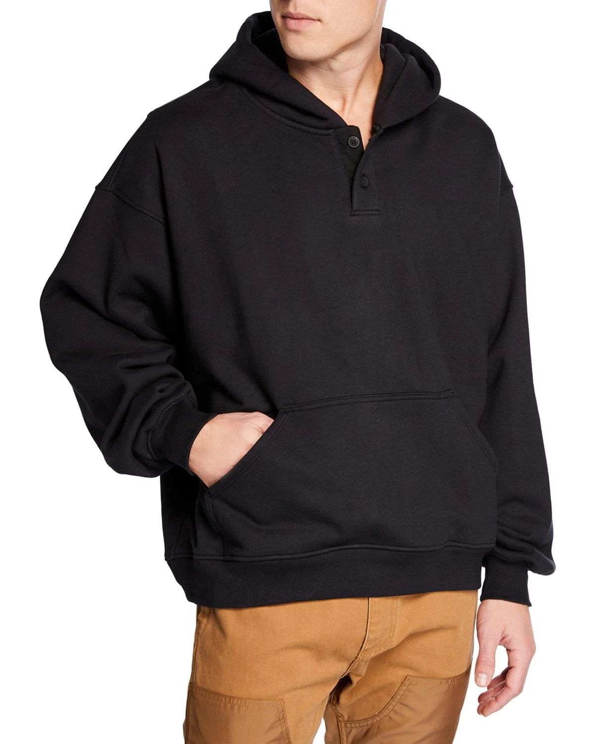 商品Fear of god|Men's Everyday Henley Pullover Hoodie,价格¥2407,第1张图片