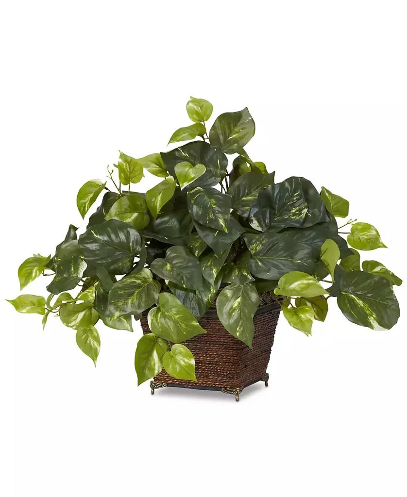 商品NEARLY NATURAL|Pothos Artificial Plant in Coiled Rope Planter,价格¥471,第1张图片