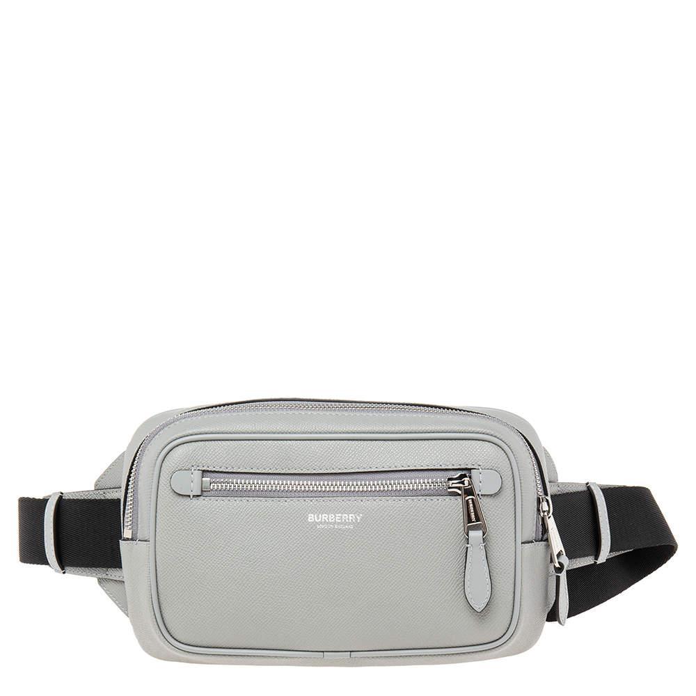 商品Burberry|Burberry Grey Leather and Nylon West Belt Bag,价格¥4516,第1张图片