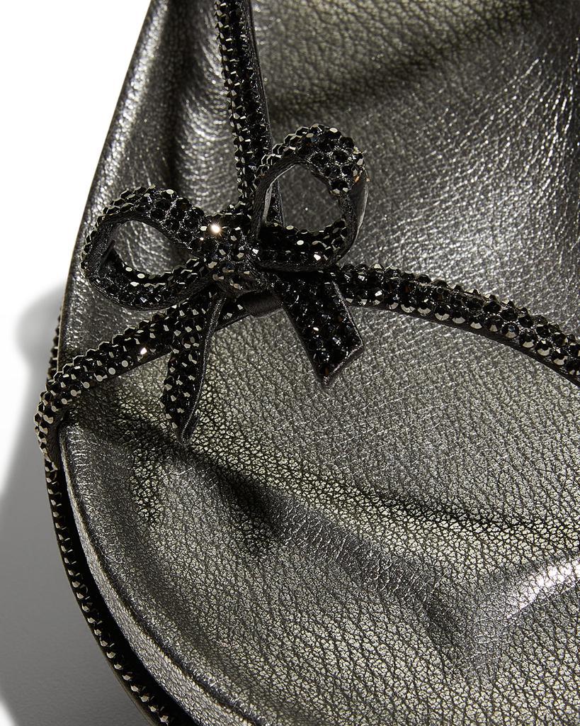 商品Rene Caovilla|Asymmetrical T-Strap Strass Bow Sandals,价格¥5305,第6张图片详细描述