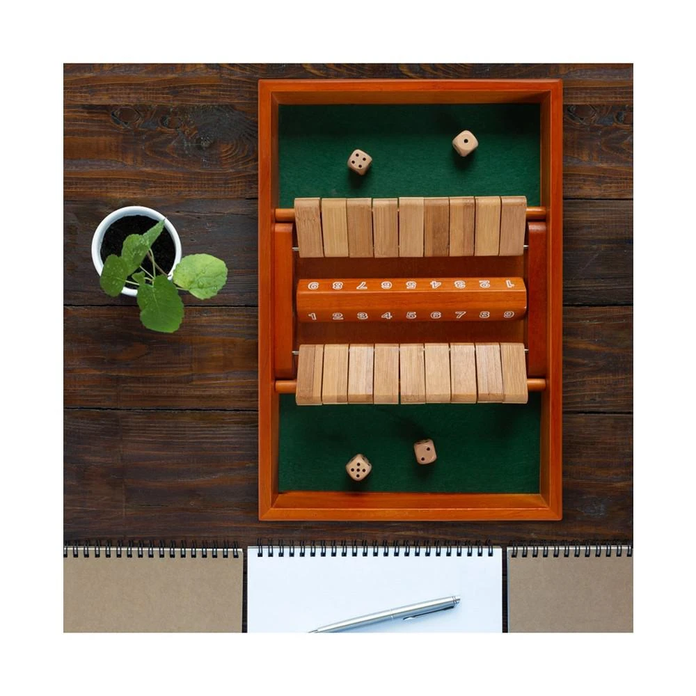 Hey Play Shut The Box Game - Classic 9 Number Wooden Set With Dice Included-Old Fashioned, 2 Player Thinking Strategy Game For Adults And Children 商品
