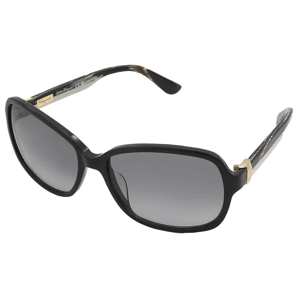 商品Salvatore Ferragamo|Grey Gradient Rectangular Ladies Sunglasses SF606S 001 58,价格¥315,第3张图片详细描述