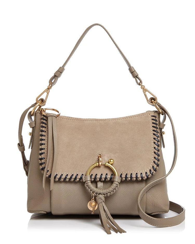 商品See by Chloé|Joan Whipstitch Small Suede & Leather Satchel,价格¥1924,第1张图片