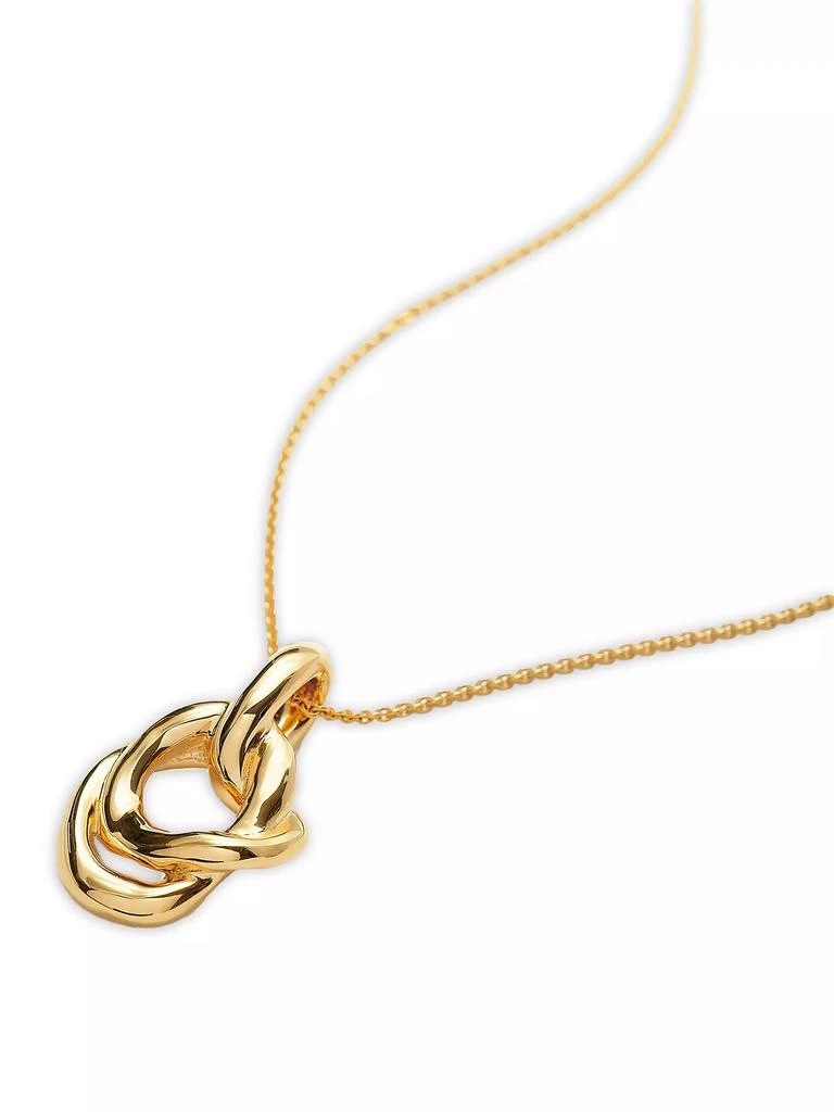 商品Missoma|Molten Pearl 18K Gold-Plate Twisted Double Pendant Necklace,价格¥1347,第2张图片详细描述