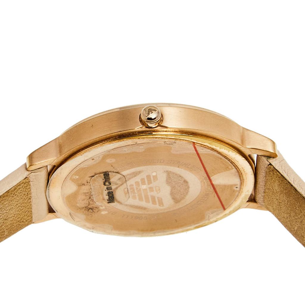 Emporio Armani Silver Rose Gold Plated Stainless Steel Leather AR2510 Women's Wristwatch 32 mm商品第6张图片规格展示