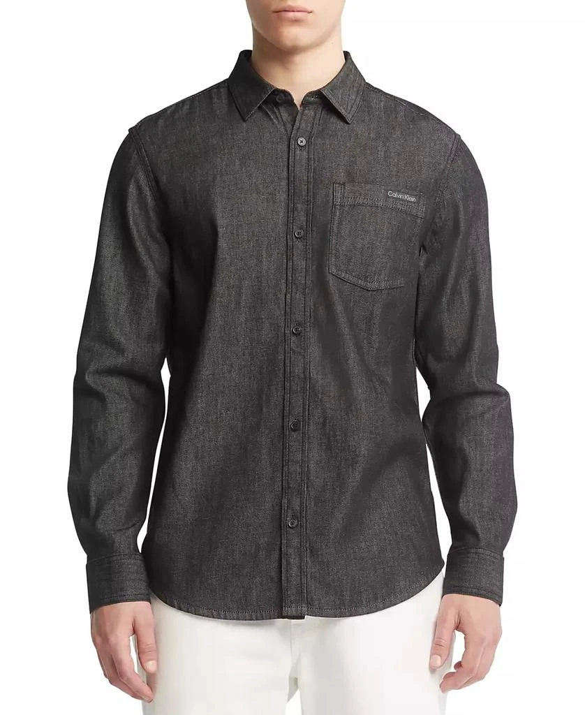 商品Calvin Klein|Clavin Klein Men's Classic-Fit Button-Down Denim Shirt,价格¥412,第1张图片