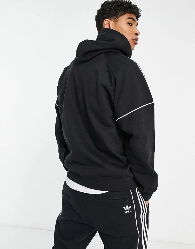 商品Adidas|adidas Originals Rekive 3 stripe logo hoodie in black,价格¥642,第3张图片详细描述