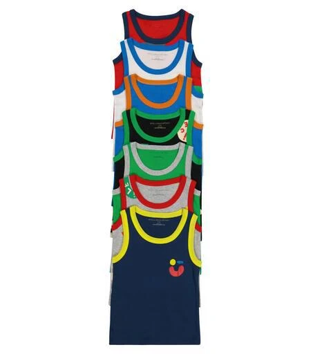 商品Stella McCartney|Set of 7 printed cotton tank tops,价格¥906,第1张图片