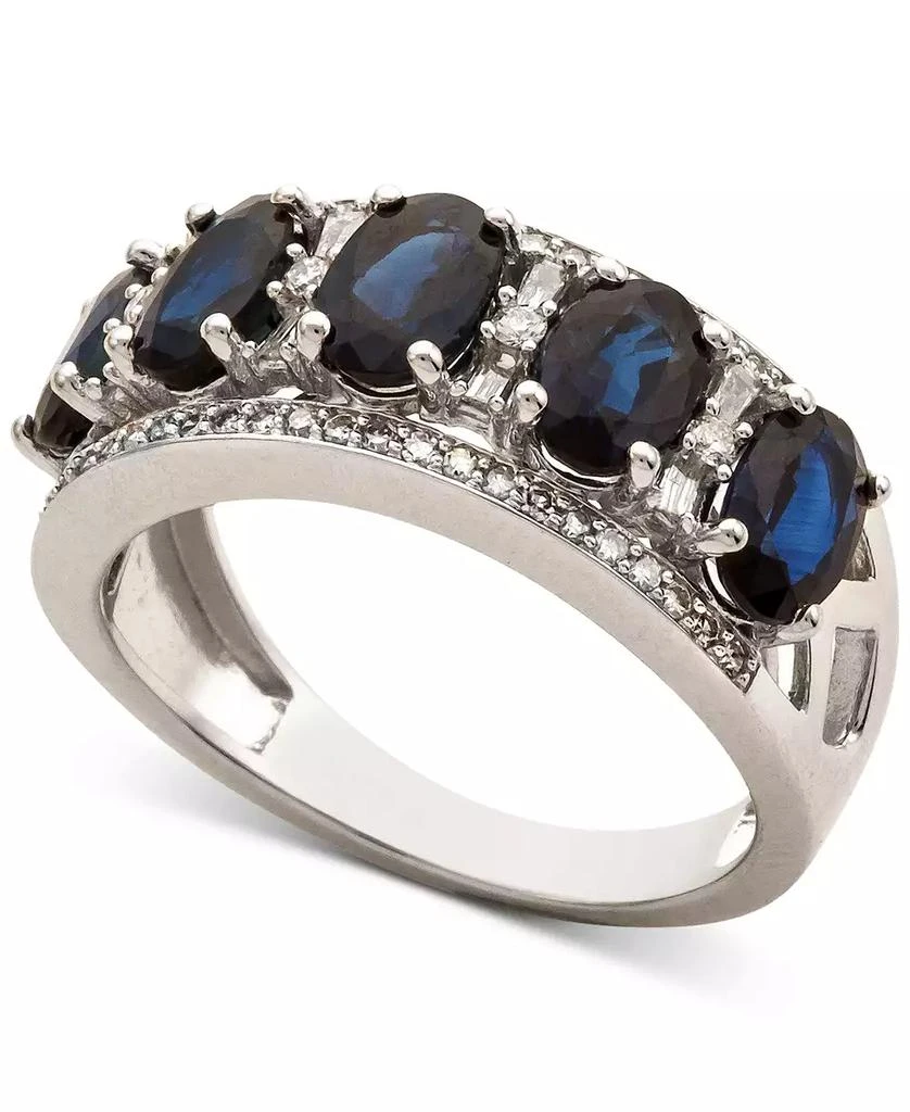 商品Macy's|Sapphire (2-7/8 ct. t.w.) & Diamond (1/3 ct. t.w.) Ring in 14k White Gold (Also in Emerald, Tanzanite and Ruby),价格¥14612,第2张图片详细描述