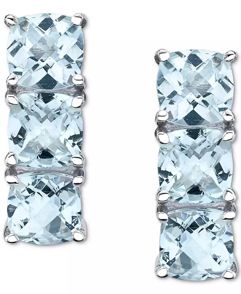 商品Macy's|Aquamarine Vertical Stud Earrings (3-5/8 ct. t.w.) in Sterling Silver,价格¥2448,第2张图片详细描述