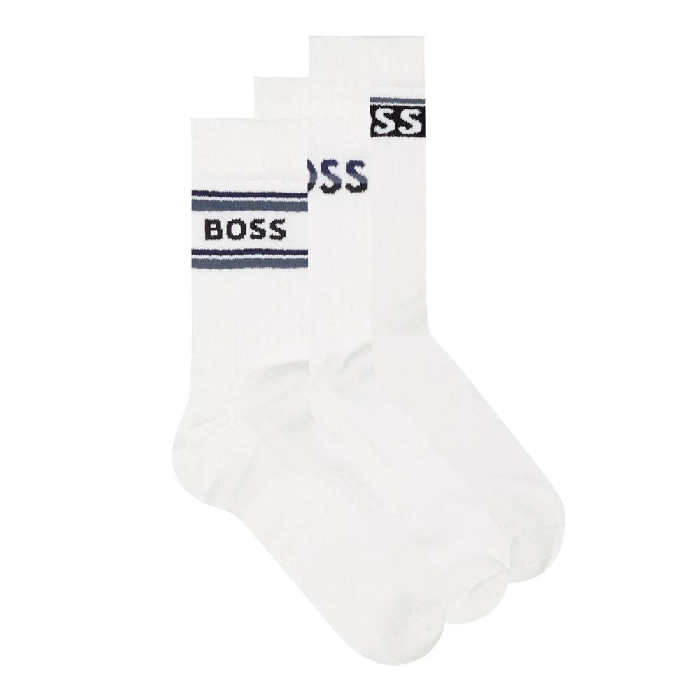 商品Hugo Boss|BOSS 3 Pack Sport Socks - White,价格¥226,第1张图片