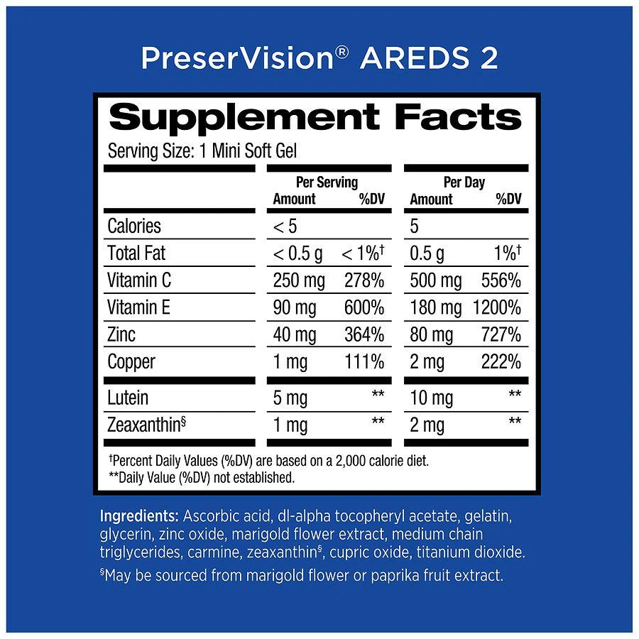 PreserVision AREDS 2 Formula Eye Vitamin & Mineral Supplement Softgels 3