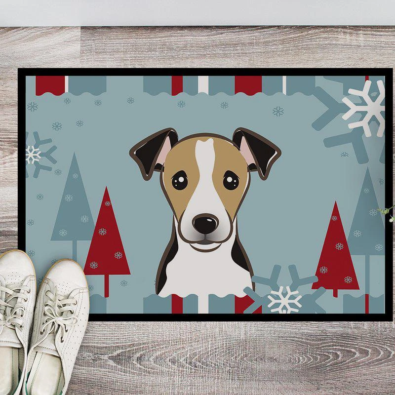 商品Caroline's Treasures|24 in x 36 in Winter Holiday Jack Russell Terrier Door Mat Indoor/Outdoor,价格¥307,第2张图片详细描述