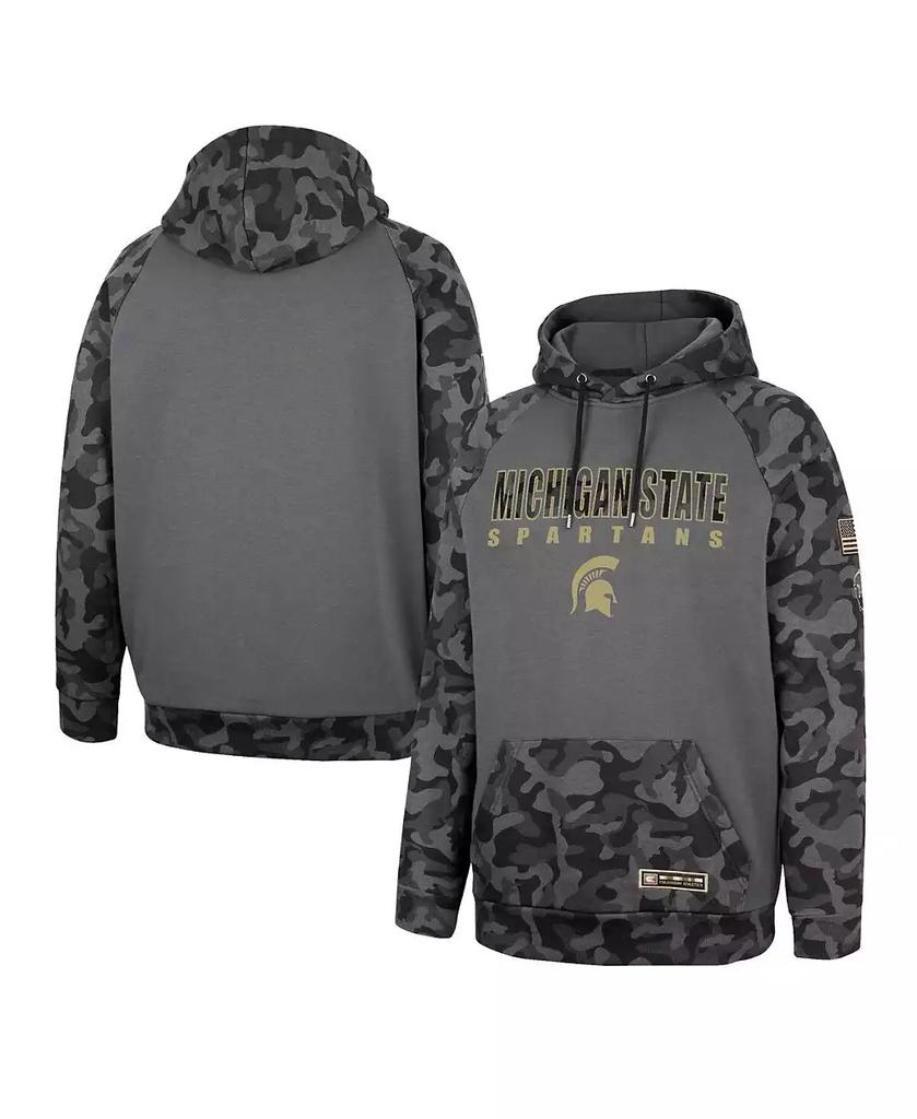 Sweat à capuche raglan camouflage OHT pour homme, couleur anthracite, inspiré des Spartans de l'Université d'État du Michigan (Ohio State), en hommage aux militaires. image 2