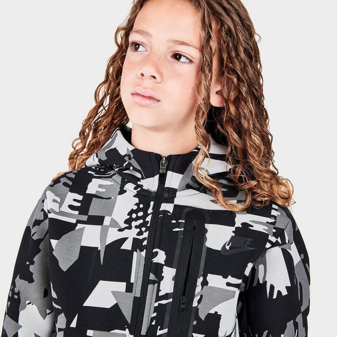 Boys' Nike Sportswear Printed Tech Fleece Full-Zip Hoodie商品第5张图片规格展示