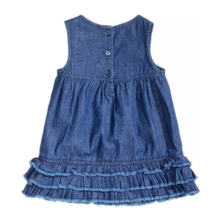 商品First Impressions|Distressed Cotton Denim Ruffle Dress, Baby Girls, Created for Macy's,价格¥85,第2张图片详细描述