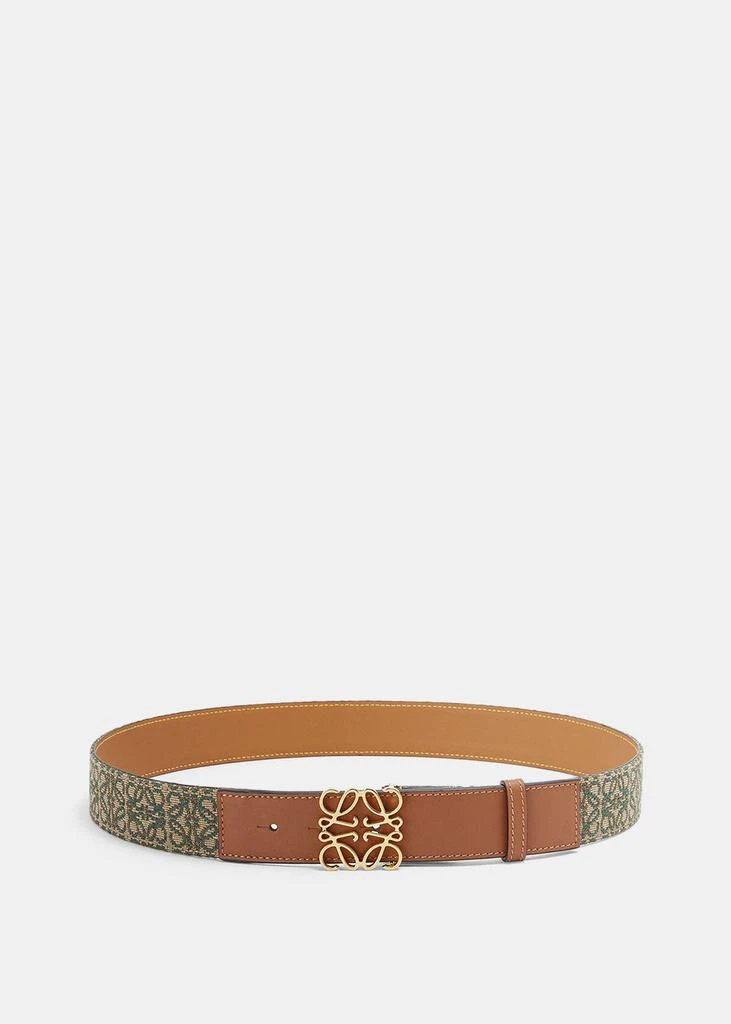 商品Loewe|Loewe Khaki Green & Tan Anagram Jacquard Belt,价格¥3851,第1张图片