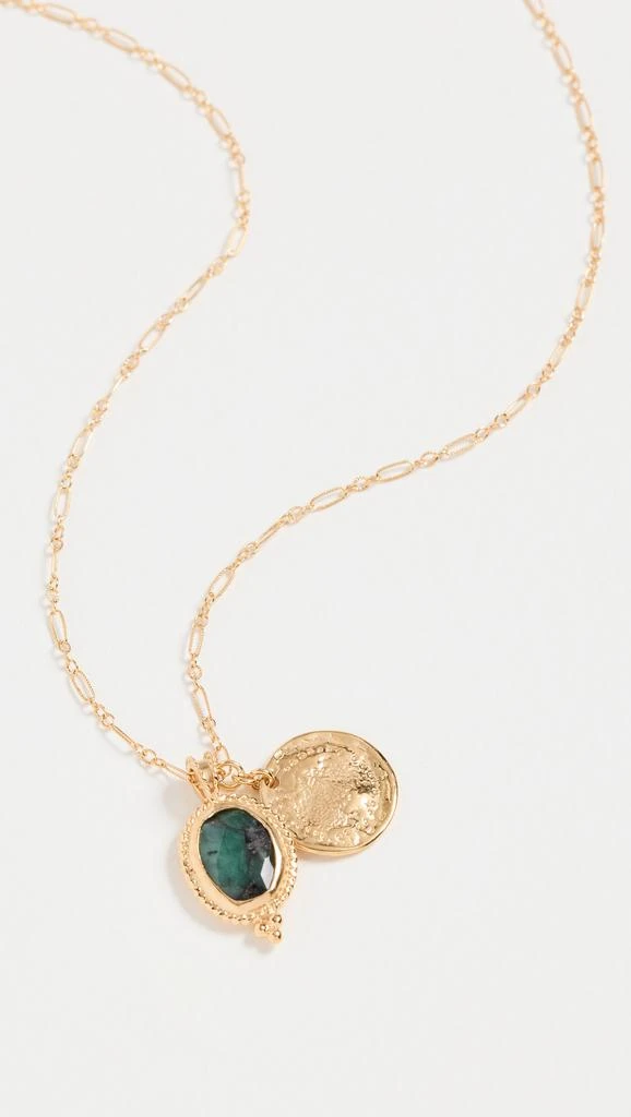商品Chan Luu|Chan Luu 18K 镀金绿宝石吊坠项链,价格¥1300,第2张图片详细描述