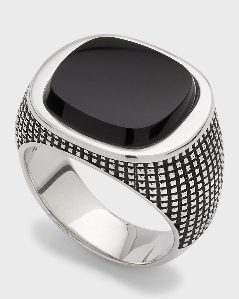 商品Jan Leslie|Men's Black Onyx Signet Ring,价格¥3498,第3张图片详细描述