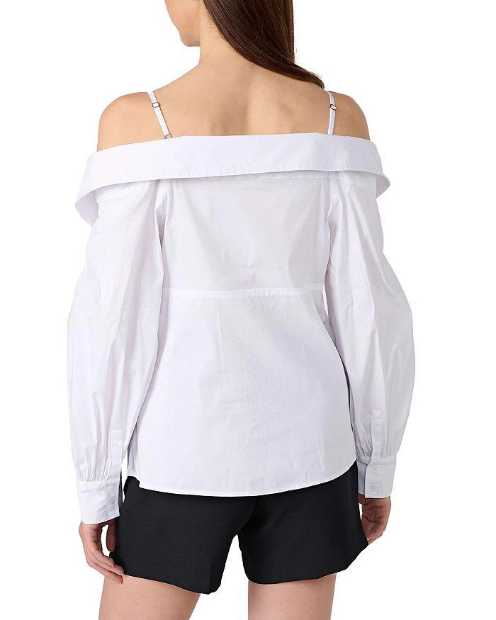 商品Karl Lagerfeld Paris|Cold Shoulder Logo Strap Blouse,价格¥225,第2张图片详细描述