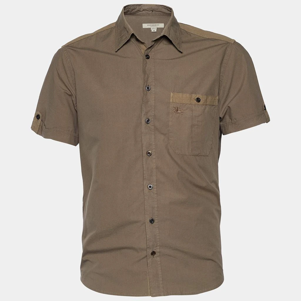 商品[二手商品] Burberry|Burberry Khaki Cotton Short Sleeve Button Front Shirt M,价格¥1194,第1张图片