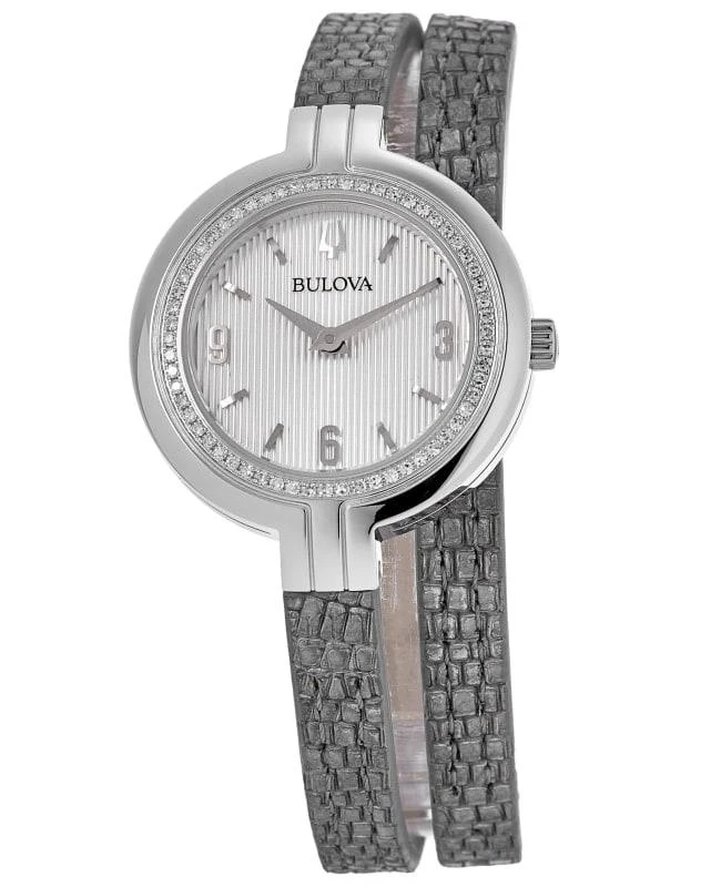 商品Bulova|Bulova Rhapsody Silver Dial Sliver Lizard Strap Women's Watch 96R236,价格¥3045,第1张图片