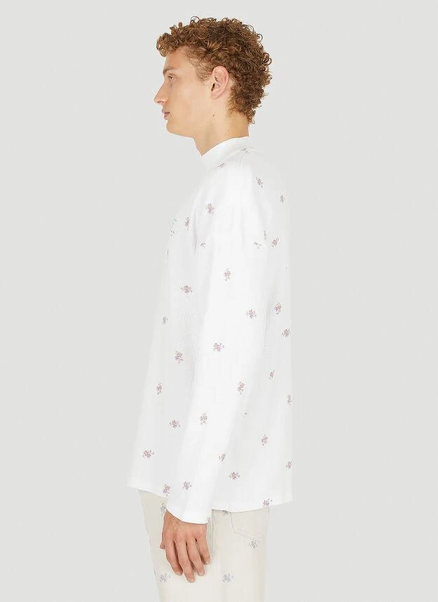 商品Martine Rose|Floral Print Long Sleeve T-Shirt in White,价格¥1196,第3张图片详细描述