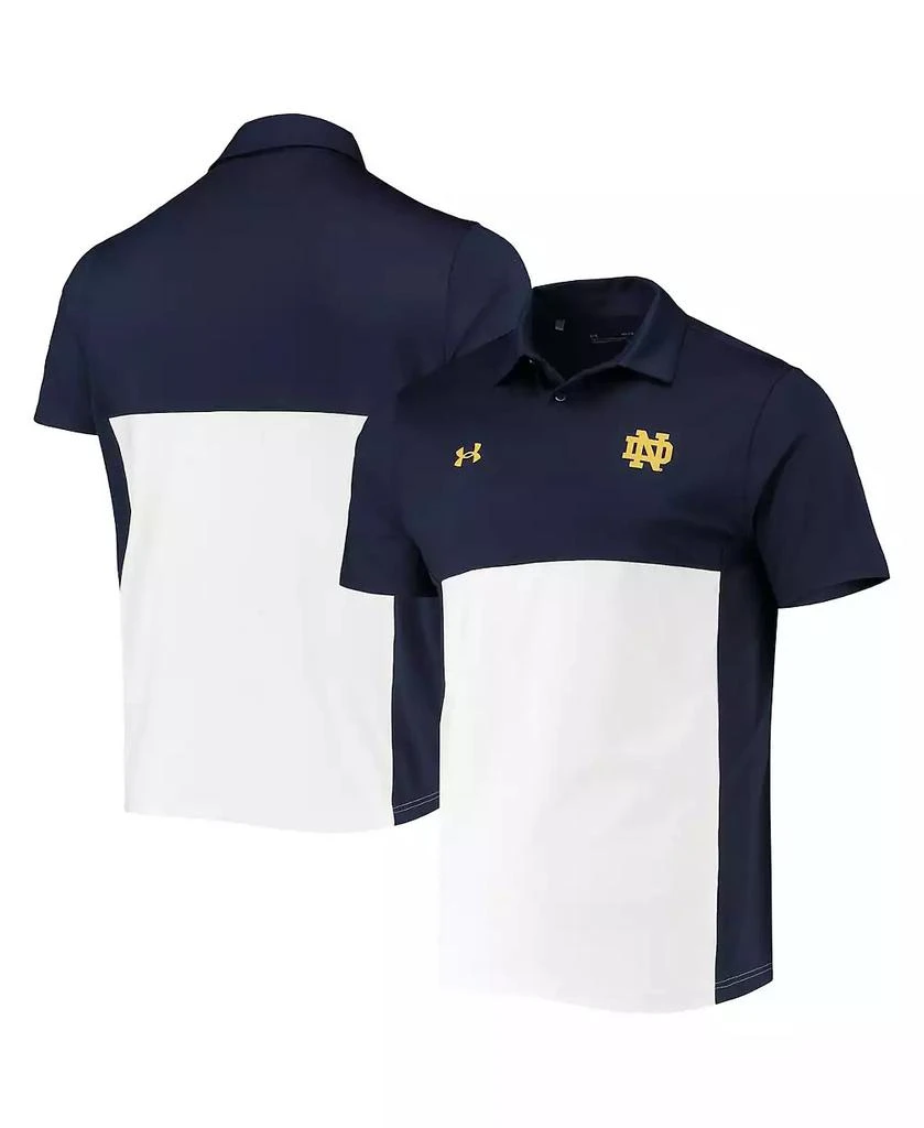 商品Under Armour|Men's Navy, White Notre Dame Fighting Irish 2022 Blocked Coaches Performance Polo Shirt,价格¥579,第1张图片