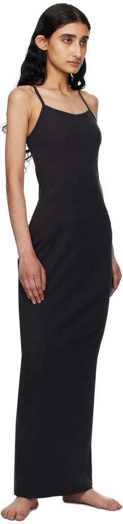 商品SKIMS|Black Cotton Rib Long Cami Maxi Dress,价格¥218,第4张图片详细描述