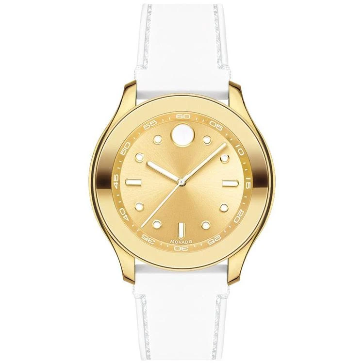 商品Movado|Women's Swiss Bold White Silicone Strap Watch 38mm 3600410,价格¥2499,第1张图片