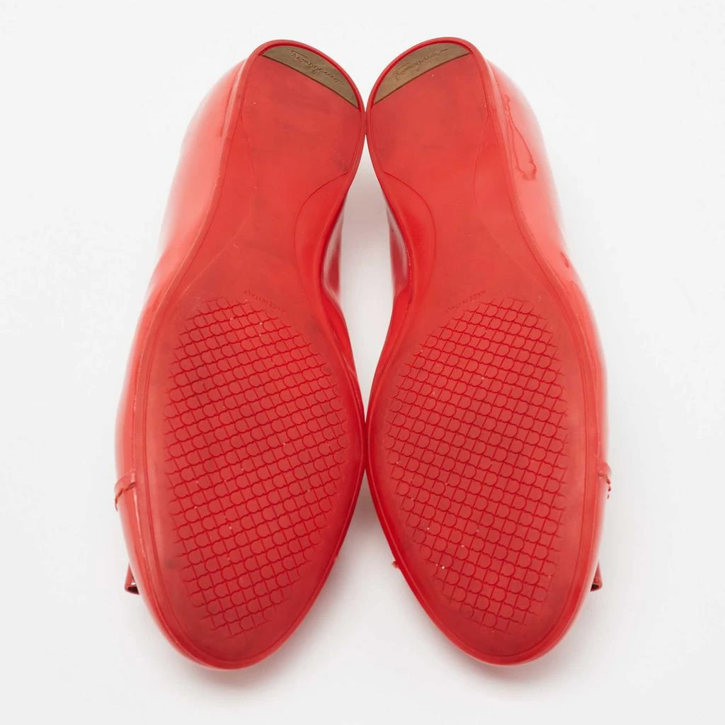 Salvatore Ferragamo Coral Pink Patent Leather Degrade Ballet Flat Size 39.5 商品