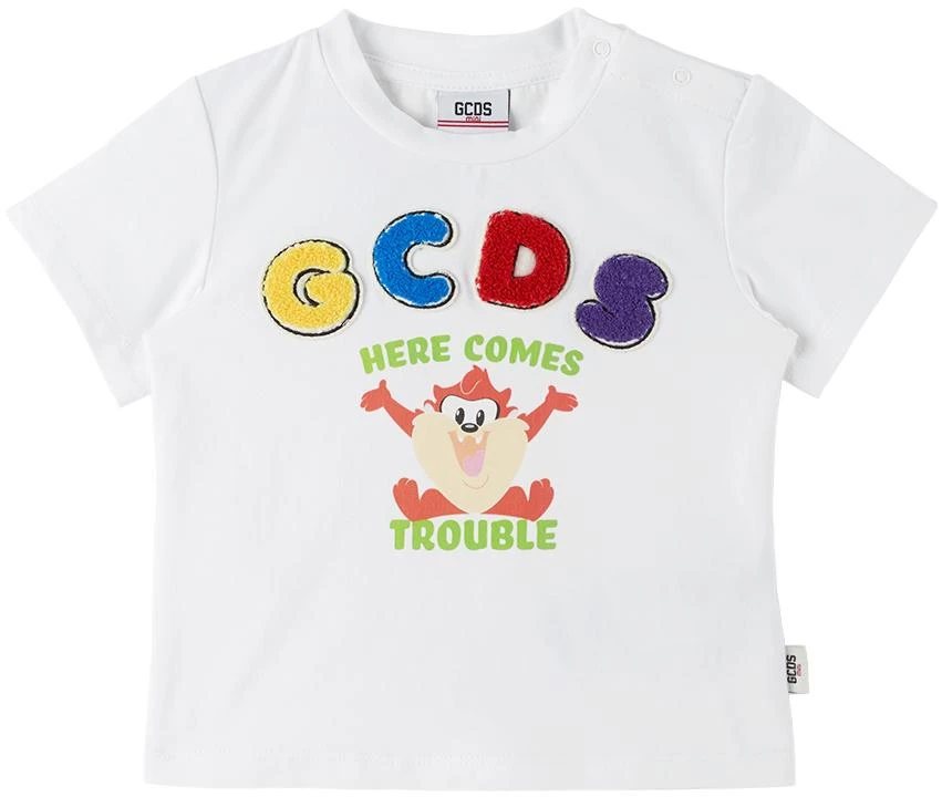 商品GCDS|Baby White & Blue T-Shirt & Shorts Set,价格¥379,第2张图片详细描述