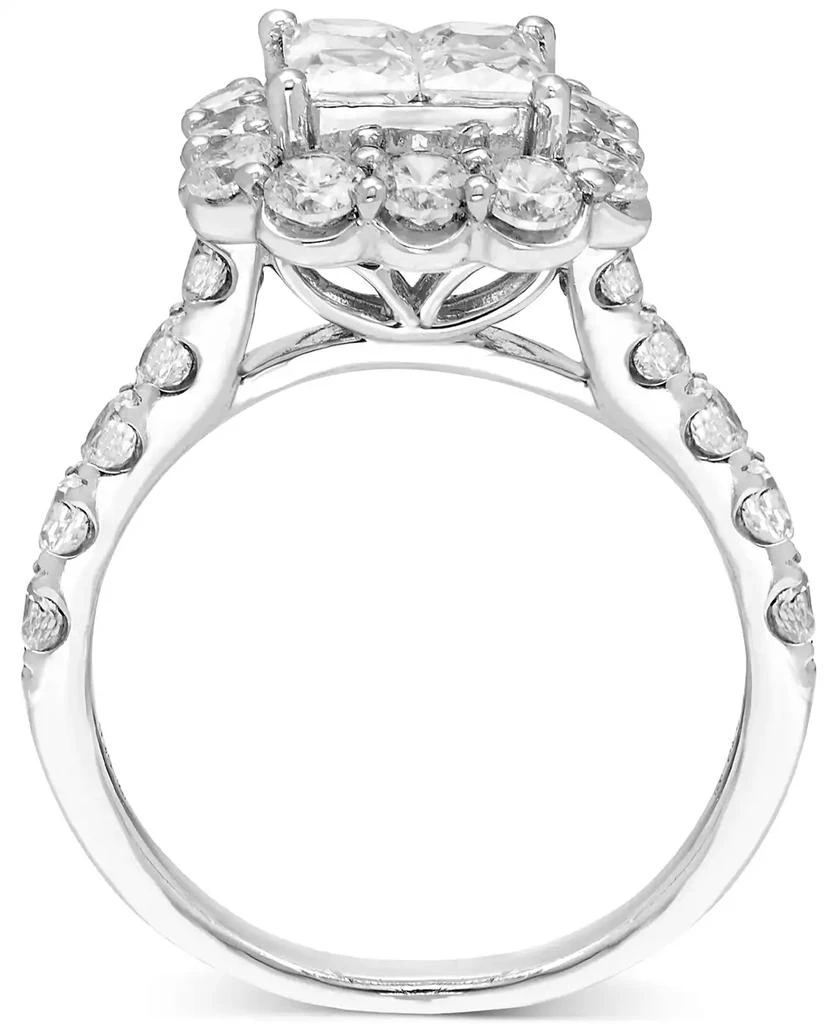 商品Macy's|Diamond Princess Quad Cluster Halo Bridal Set (3-1/4 ct. t.w.) in 14k White Gold,价格¥28806,第4张图片详细描述