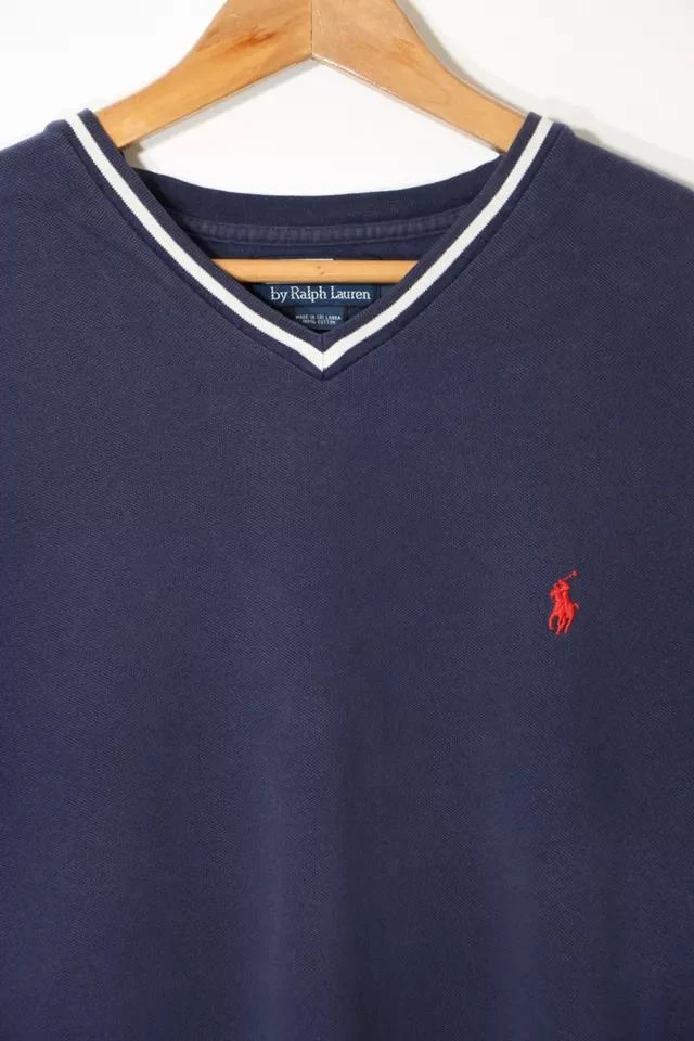 商品Ralph Lauren|Vintage Polo Ralph Lauren V-neck Pique T-shirt,价格¥718,第2张图片详细描述