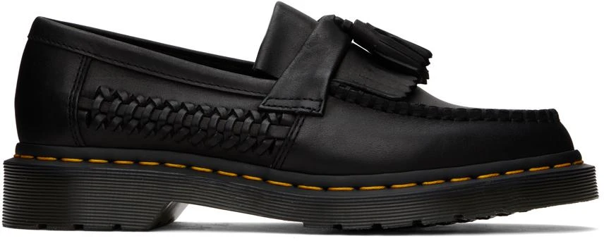 商品Dr. Martens|Black Adrian Woven Tassel Loafers,价格¥865,第1张图片