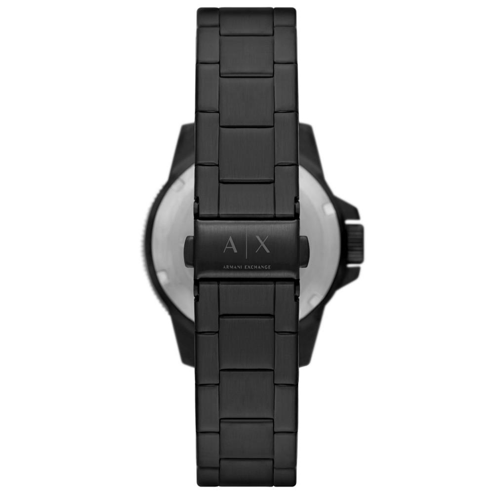 Men's Black-Tone Stainless Steel Bracelet Watch 42mm商品第3张图片规格展示