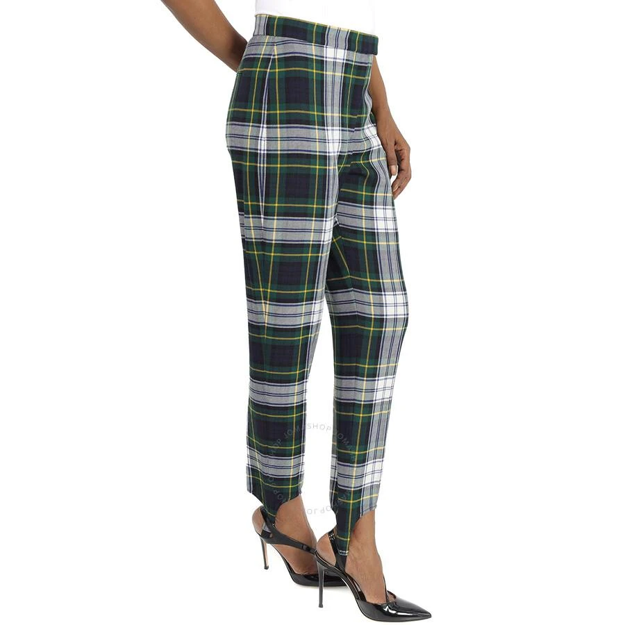 商品Burberry|Tartan Wool High-waisted Stirrup Trousers In Ink Blue,价格¥779,第2张图片详细描述
