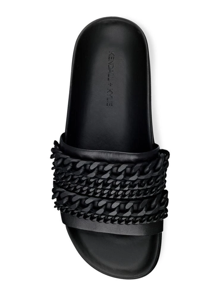 商品KENDALL & KYLIE|Shiloh Chain-Link Leather Pool Slide Sandals,价格¥376,第4张图片详细描述