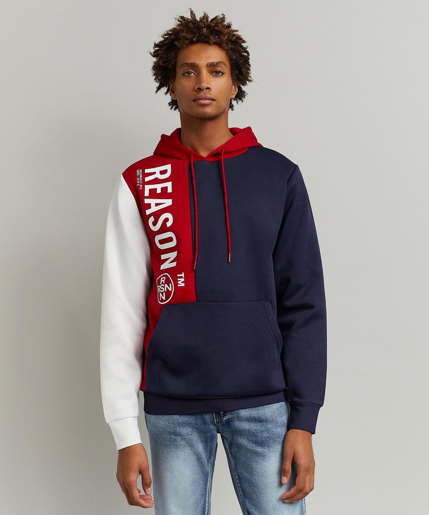 Lester Navy And Red Pouch Pocket Hoodie商品第7张图片规格展示