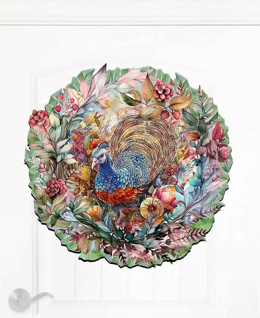 Holiday Wood Door Decor Wall Decor Hanging Decoration Turkey Wreath G. DeBrekht 商品