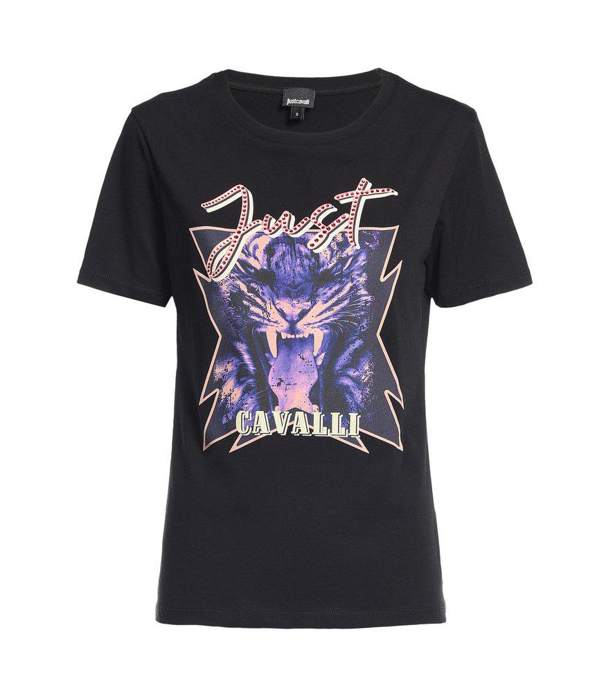 Just Cavalli Motif-Printed Crewneck T-Shirt商品第1张图片规格展示