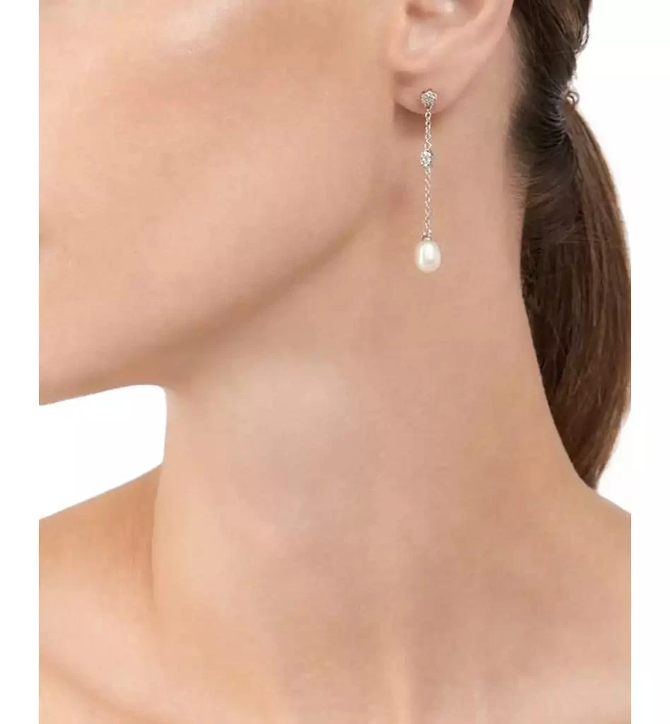 商品ADORNIA|Silver-Tone Freshwater Pearl (7mm) Drop Earrings,价格¥219,第3张图片详细描述