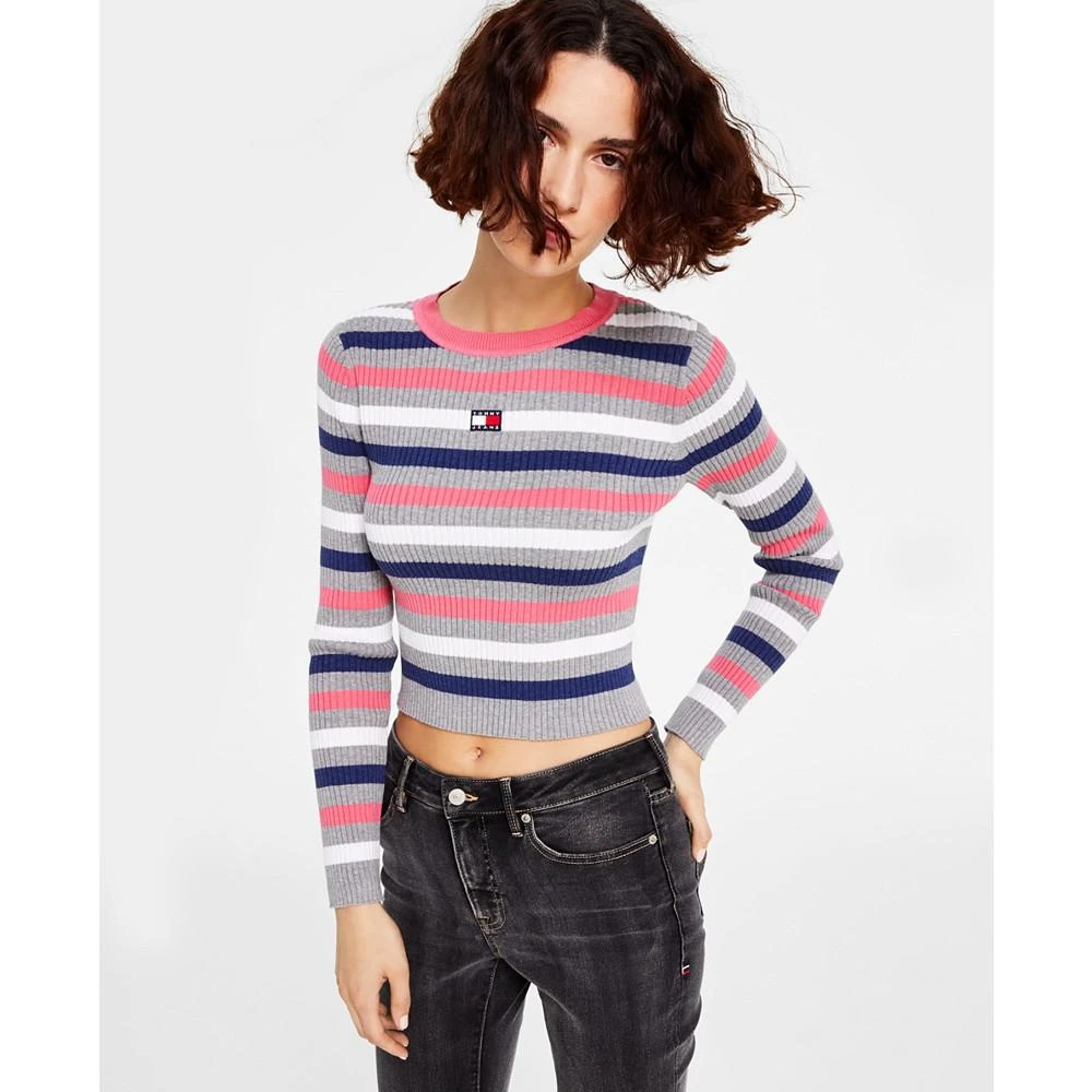 商品Tommy Jeans|Women's Cotton Striped Ribbed Sweater,价格¥95,第1张图片详细描述