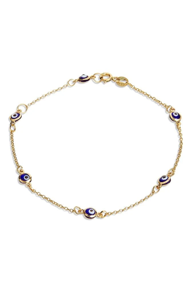 商品Savvy Cie Jewels|Savvie Cie Jewels 18K Gold Plated Sterling Silver Evil Eye Bracelet,价格¥285,第1张图片