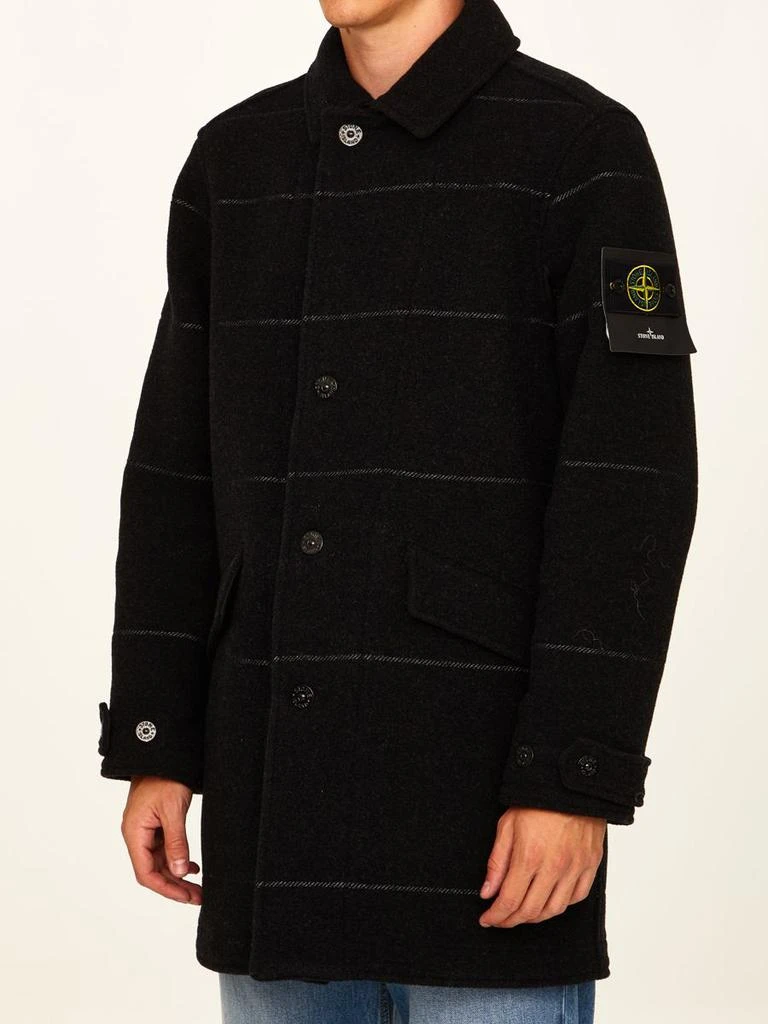 商品Stone Island|Anthracite wool coat,价格¥6041,第2张图片详细描述