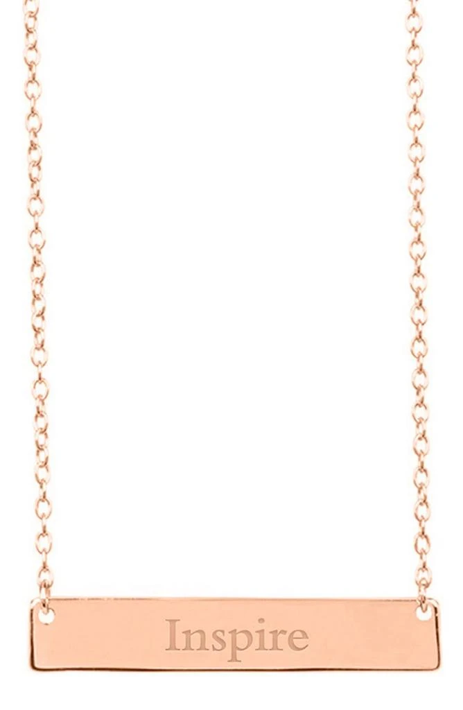 商品Sterling Forever|Inspirational 14K Rose Gold Plated Sterling Silver Bar Pendant Necklace,价格¥263,第1张图片