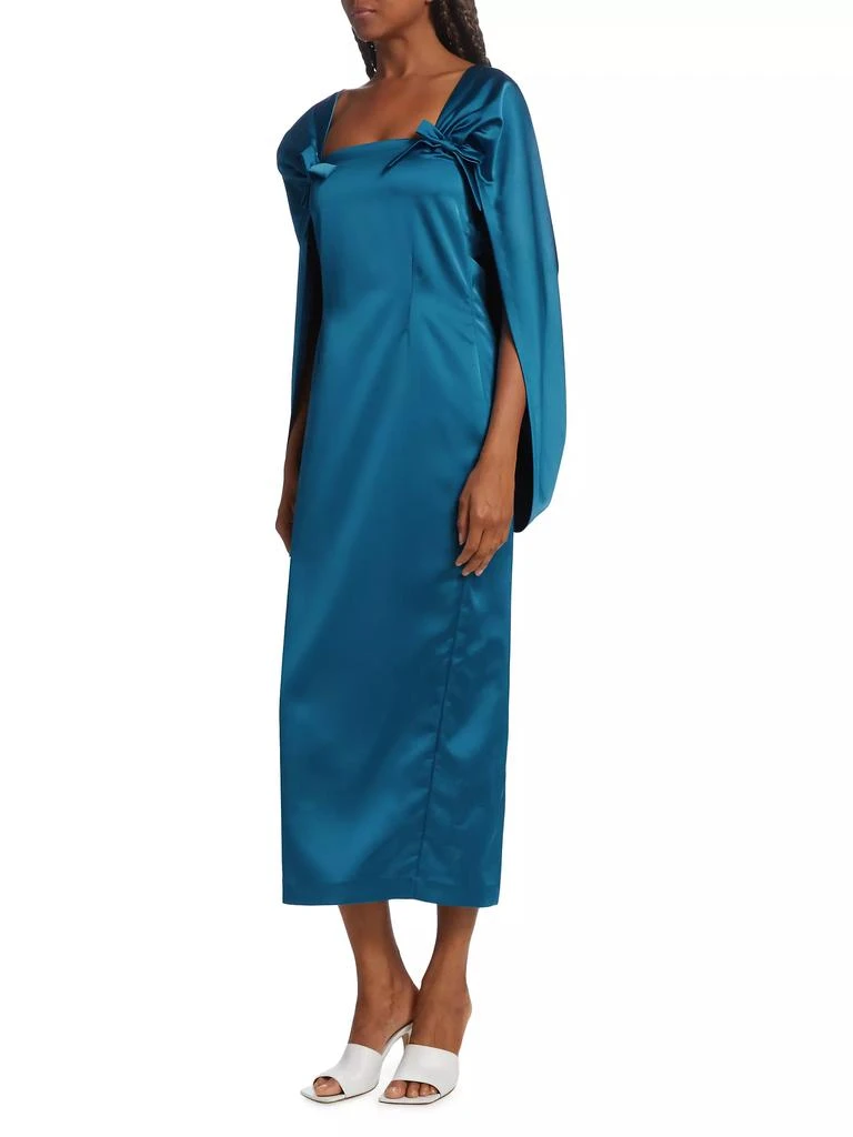 商品Bernadette|August Satin Cape Midi-Dress,价格¥3586,第3张图片详细描述