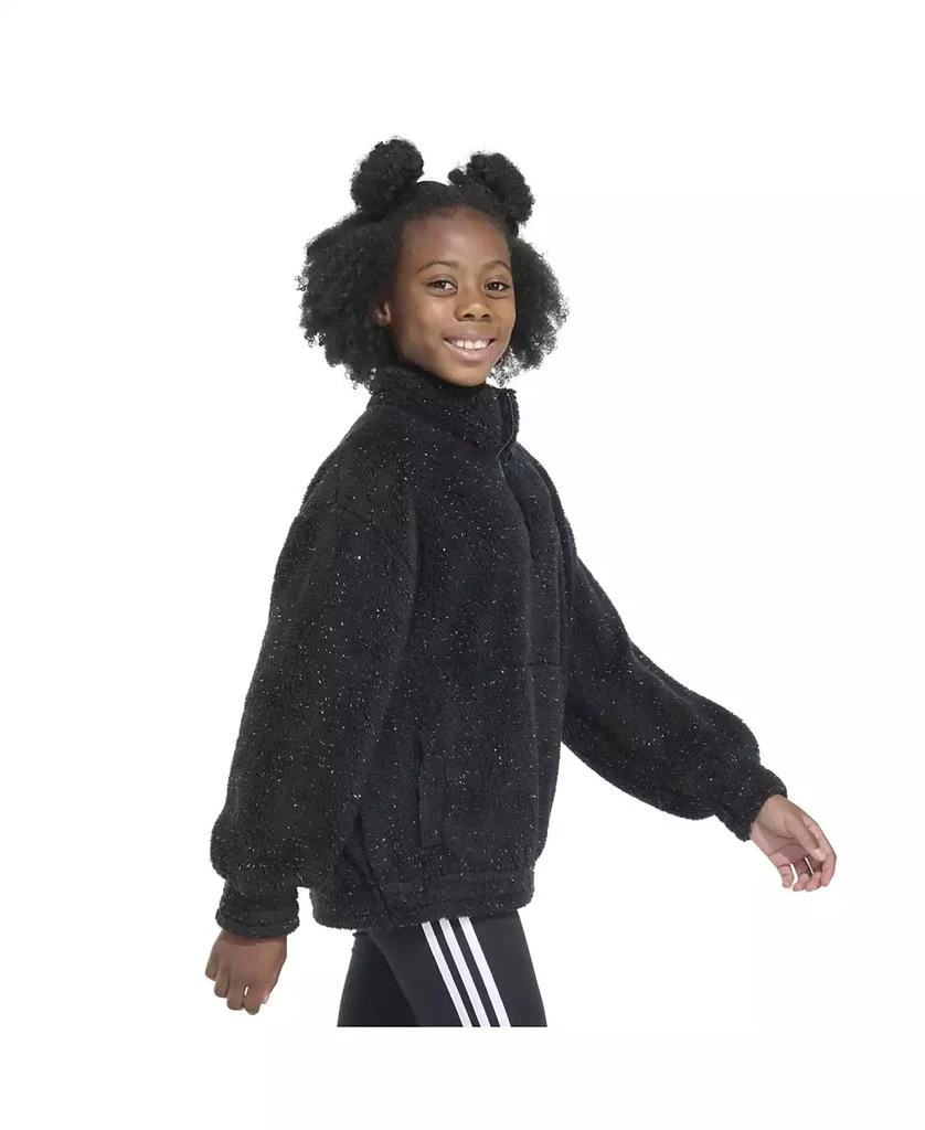 商品Adidas|Big Girls Mock Neck Furry Lurex Sherpa Pullover Jacket,价格¥111,第4张图片详细描述