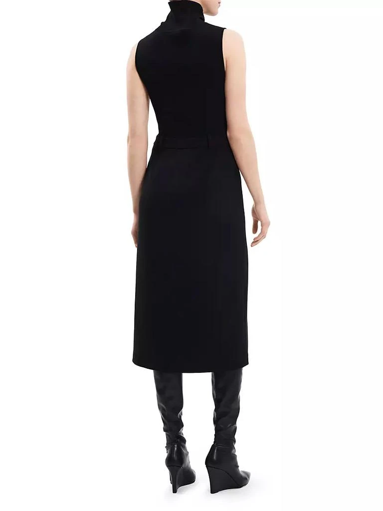 商品Theory|Funnel-Neck Crepe Belted Dress,价格¥4010,第3张图片详细描述