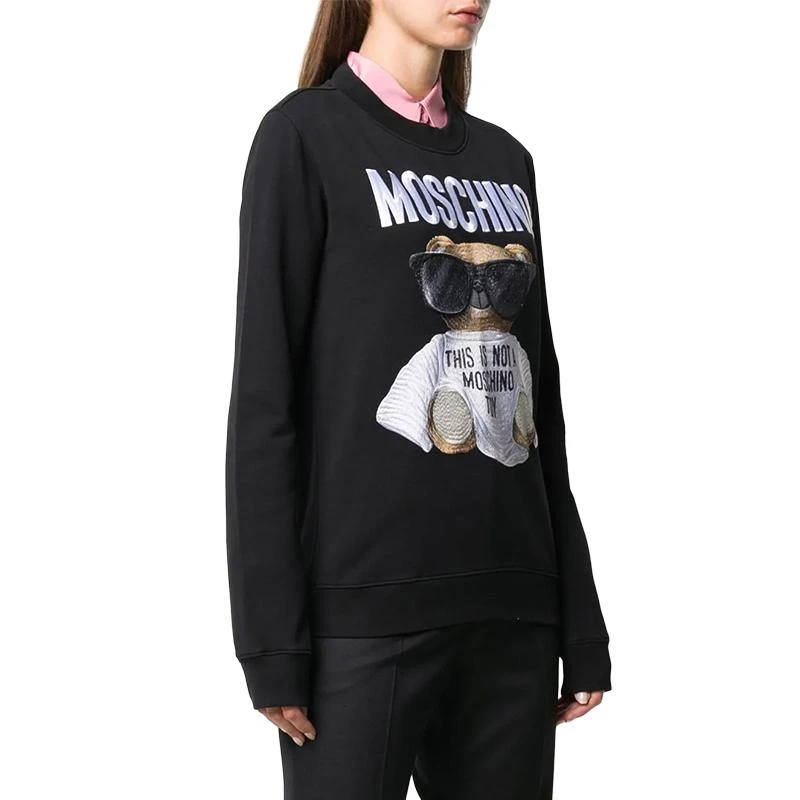 商品Moschino|香港直邮MOSCHINO莫斯奇诺女士黑色棉质卫衣EV170855271555,价格¥5143,第2张图片详细描述